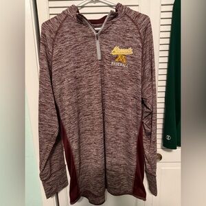 Maroon Quarter-Zip dri fit men’s Pullover with Embroidery Minnesota baseball XL